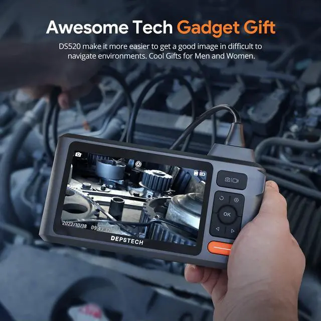 Alt view image 5 of 7 - KEHIPI Triple Lens Borescope Tool, 5" IPS Screen Endoscope Camera with Lights, 1080P Sewer Inspection Camera & Split Screen, 180° Rotation, IP67 Snake Cable, Gadget for Automotive Mechanical Repair