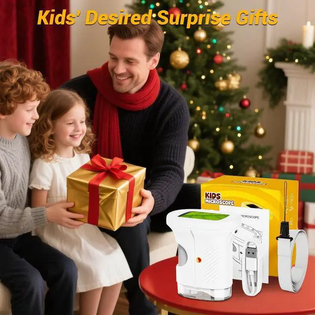 Alt view image 7 of 7 - KEHIPI 2.4" Screen Pocket Kids Microscope: 1000X Handheld Microscope for Photo and Video - Portable Science Kits STEM Toys  Christmas/Birthday Gifts for Girls & Boys Ages 3-12(White)