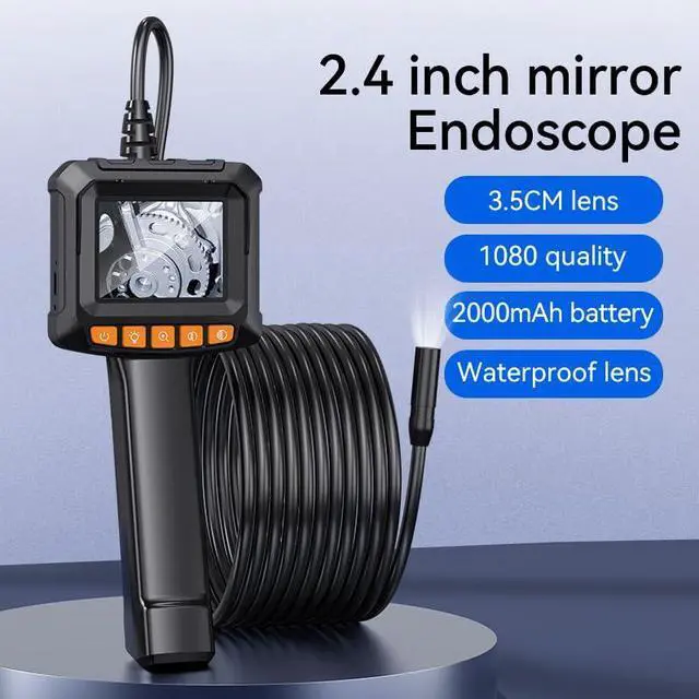 Alt view image 2 of 6 - KEHIPI Endoscope Camera with Light - 2.4" LCD Screen Inspection Cameras,IP67 Waterproof Borescope,HD 1080P Endoscope Camera 16.5ft Semi-Rigid Cord for Sewer,Gifts for Men Tools and Gadgets