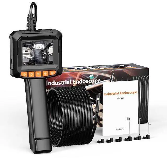 Main image of KEHIPI Dual-Lens Endoscope Camera with Light - 2.4" LCD Screen Inspection Cameras,IP67 Waterproof Borescope,HD 1080P Endoscope Camera 16.5ft Semi-Rigid Cord for Sewer,Gifts for Men Tools and Gadgets