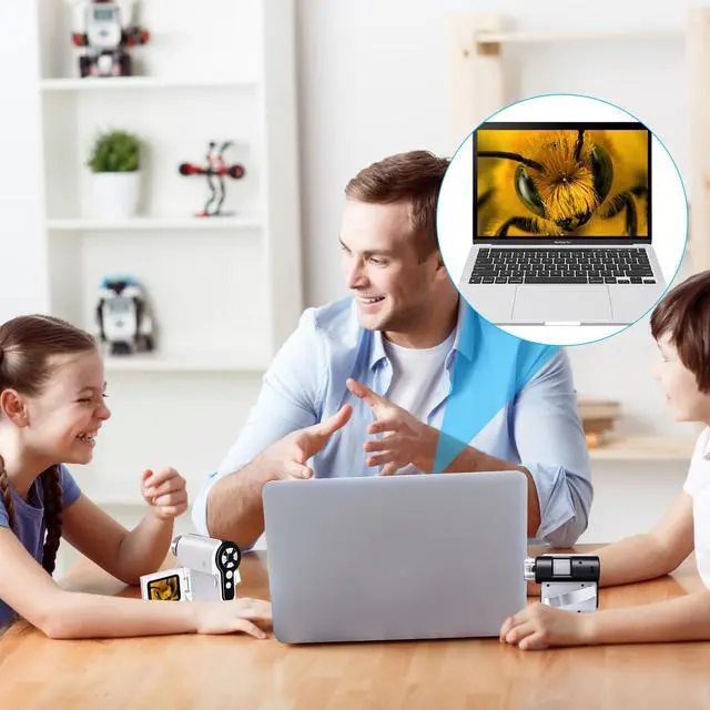 Alt view image 5 of 7 - KEHIPI Microscope for Kids - 1000X Portable Handheld Kids Mini Microscope | Telescope with Photo and Video Educational Science Toys | Age 3 4 5 6 7 8 9 10 11 12 Years Old Kids Christmas Birthday Gift