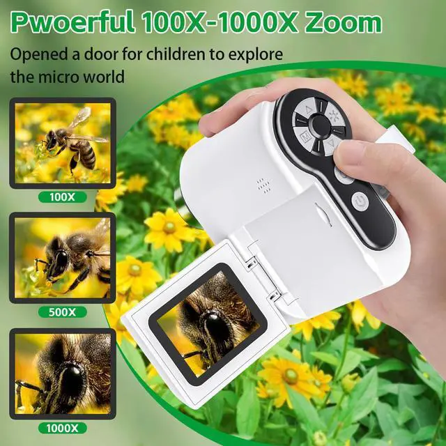 Alt view image 3 of 7 - KEHIPI Microscope for Kids - 1000X Portable Handheld Kids Mini Microscope | Telescope with Photo and Video Educational Science Toys | Age 3 4 5 6 7 8 9 10 11 12 Years Old Kids Christmas Birthday Gift