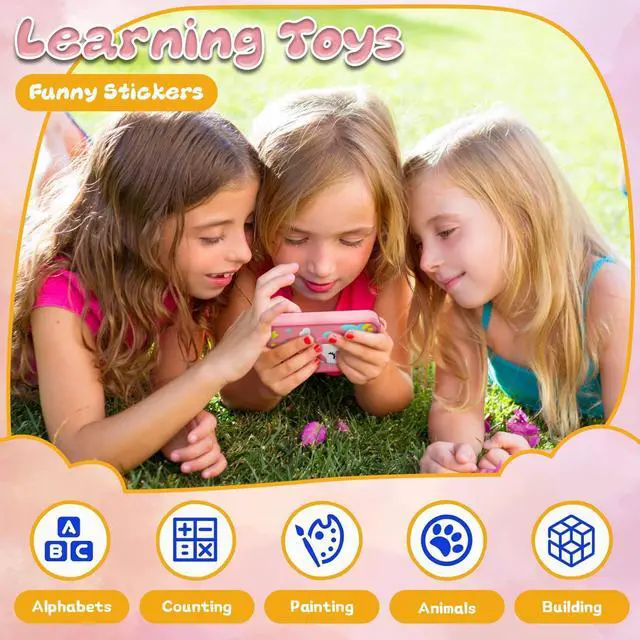 Alt view image 5 of 7 - KEHIPI Kids Smart Phone Toys, Touchscreen HD Dual Camera Cell Phone for Kids,Travel Toy Preschool Learning Toy for Kid,Christmas Birthday Gifts Toddler Play Phone for Girls Boys 3-14 Pink