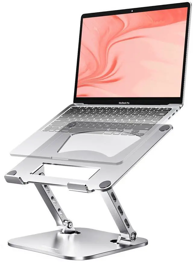 Main image of KEHIPI Laptop Stand for Desk  2.5mm Aluminum Ergonomic Riser, Adjustable Height & Angle, Sturdy Yet Lightweight, Fits 10-17.3 Inch MacBook Pro/Air, Dell XPS, HP,Silver.