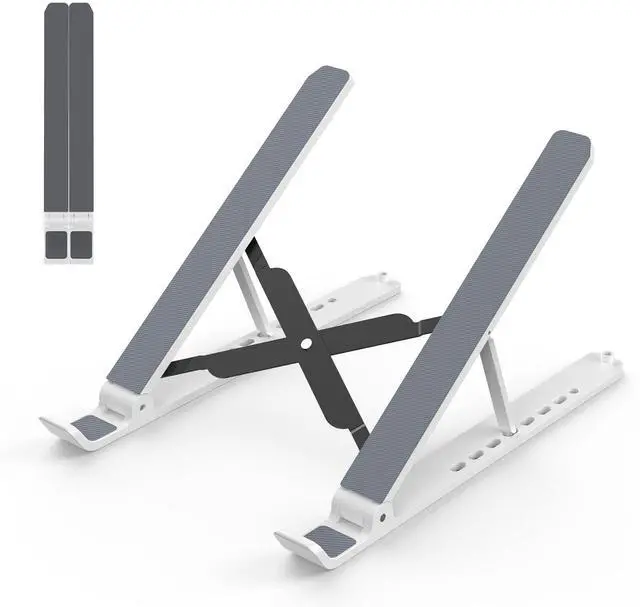 Main image of KEHIPI Laptop Stand for Desk, Adjustable Laptop Riser Foldable Portable Laptop Holder, Ventilated Cooling Notebook Stand for 10-15.6 Laptop,Tablet-White
