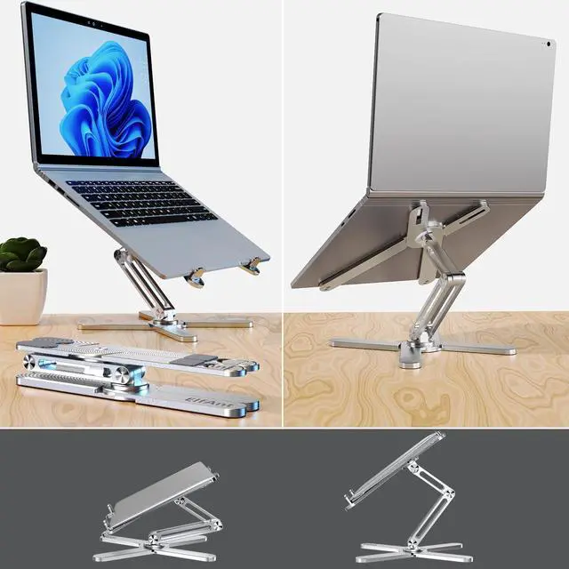 Alt view image 2 of 6 - KEHIPI Laptop Stand 360 Degree Rotation Adjustable Portable for 10" - 17" Laptop Tablet