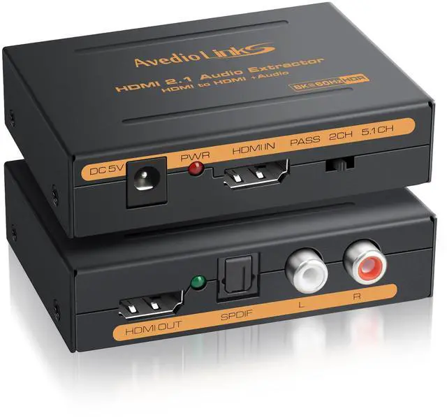 Main image of KEHIPI 8K HDMI Audio Extractor Splitter, 1080P HDMI Audio Converter Aapter + Optical Toslink SPDIF + L/R Stereo Analog Audio for Fire Stick, Blu-Ray Player (8K 60Hz Black)