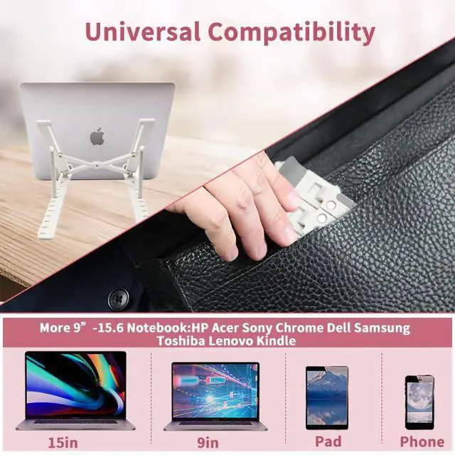 Alt view image 4 of 7 - KEHIPI Adjustable Laptop Holder Riser Computer Stand for Desk and Notebook with Phone Stand, White