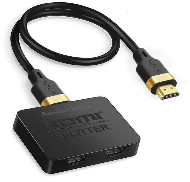 Main image of KEHIPI 8K HDMI Splitter 1 in 2 Out w/ 4ft 8K Hdmi Cable (Not Extended Display), Mirror Only, 4K@120Hz HDMI 2.1 Splitter for Monitor, TV, Support HDCP2.3, 48Gbps, VRR, ALLM, Dol-by Vision, Atmos