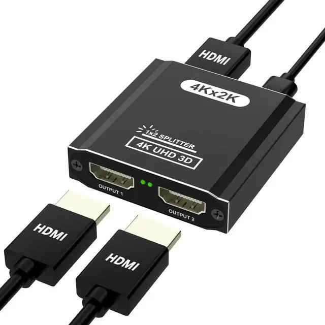 Main image of KEHIPI HDMI Splitter 1 in 2 Out, 4K HDMI Splitter for Dual Monitors- Copy 1 Source to 2 Displays at The Same Time (Need Power 5V 1A), Monitor Split for 2 Monitors, Compatible for Projector/TV/Monitor.