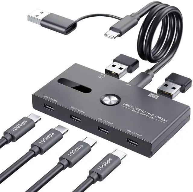 Main image of KEHIPI 10Gbps USB C Hub, 6 Ports USB C Splitter, Type-C and USB 3.2 to USB C Hub for PC, Laptop, MacBook Pro/Air, iMac, Surface Pro, Chromebook, Etc(HUB ONLY, Not Support Charging/Monitor)