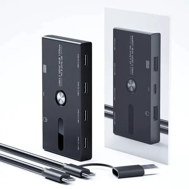 Alt view image 7 of 7 - KEHIPI 10Gbps USB C Hub, 6 Ports USB C Splitter, Type-C and USB 3.2 to USB C Hub for PC, Laptop, MacBook Pro/Air, iMac, Surface Pro, Chromebook, Etc(HUB ONLY, Not Support Charging/Monitor)