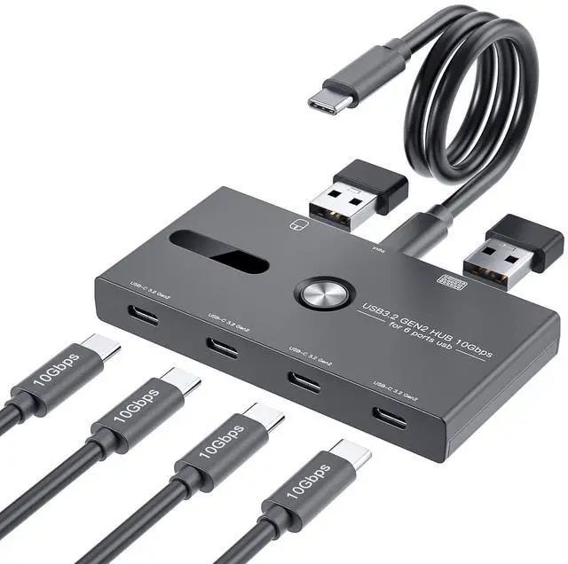 Main image of KEHIPI 10Gbps USB C Hub, 6 Ports Type C Splitter, USB-A/C to USB C/A Adapter for PC, Laptop, MacBook Pro/Air, iMac, Surface Pro, Chromebook, Etc(HUB ONLY, Not Support Charging/Monitor)