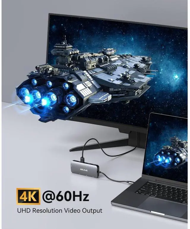 Alt view image 6 of 7 - KEHIPI USB C Hub Ethernet, 8 in 1 Multiport USB C to HDMI Adapter 4K@60Hz,1000Mbps, 100W PD, SD/TF Card Reader, 3 USB 3.0 Ports, Docking Station Compatible for MacBook, Tablet, Phone, Type C Devices