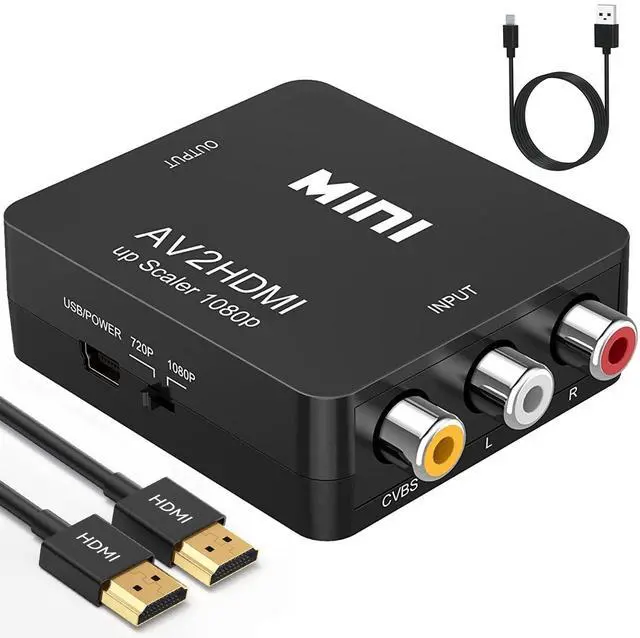 Main image of KEHIPI RCA to HDMI,AV to HDMI Converter, 1080P Mini RCA Composite CVBS Video Audio Converter Adapter Supporting PAL/NTSC for TV/PC/ PS3/ STB/Xbox VHS/VCR/Blue-Ray DVD Players, Grey