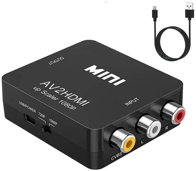 Main image of KEHIPI RCA to HDMI,AV to HDMI Converter, 1080P Mini RCA Composite CVBS Video Audio Converter Adapter Supporting PAL/NTSC for TV/PC/ PS3/ STB/Xbox VHS/VCR/Blue-Ray DVD Players