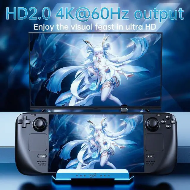 Alt view image 3 of 7 - KEHIPI Docking Staion for Steam Deck/ROG Ally/Legion Go,13 in 1 Double Fan Steam Deck Dock.1000Mbps Ethernet, PD100W Charging,SD/TF Double Card SlotsHD 2.0 4K@60Hz4 USB Port. Slot Steam Deck Dock.