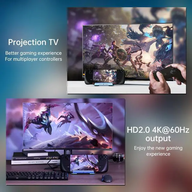 Alt view image 6 of 7 - KEHIPI Docking Staion for Steam Deck/ROG Ally/Legion Go,13 in 1 Double Fan Steam Deck Dock.1000Mbps Ethernet, PD100W Charging,SD/TF Double Card SlotsHD 2.0 4K@60Hz4 USB Port. Slot Steam Deck Dock.