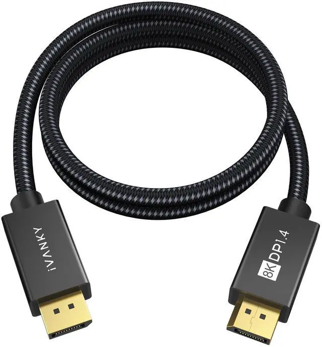 Main image of KEHIPI 8K DisplayPort Cable 1.4 3ft, Short DP Cable 3.3ft, [8K@60Hz, 4K@144Hz, 1080P@240Hz], Support HBR3, 32.4Gbps, HDCP 2.2, HDR, Compatible for Gaming Monitor, TV, PC, Laptop, 3090 Graphics .etc