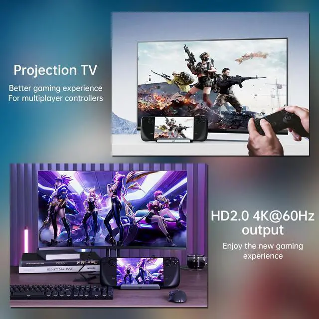 Alt view image 6 of 7 - KEHIPI Docking Staion for Steam Deck/ROG Ally/Legion Go,10 in 1 Double Fan Steam Deck Dock.1000Mbps Ethernet,3.0 PD100W Charging,HDMI 2.0 4K@60Hz.6 USB Port. SD/TF Double Card Slot Steam Deck Dock.