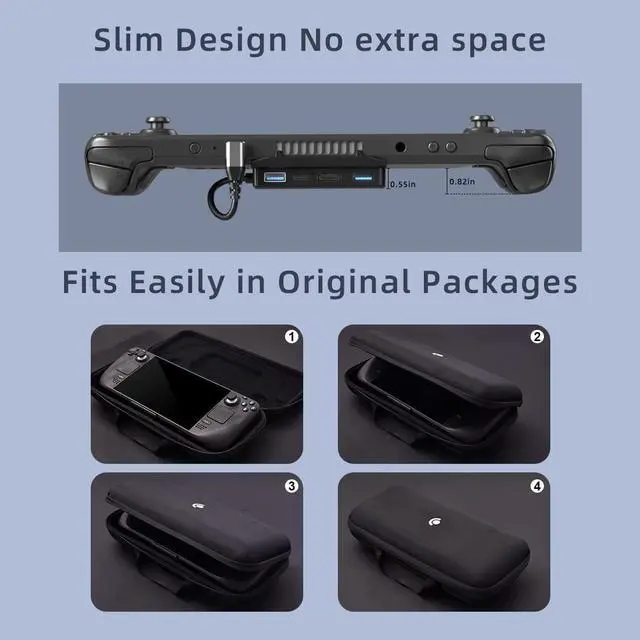 Alt view image 7 of 7 - KEHIPI Portable Steam Deck Dock 5-in-1 USB C Hub Docking Station with 3*USB A 4K@60H USB C PD 100W Max Steam Deck Stand Base Accessories