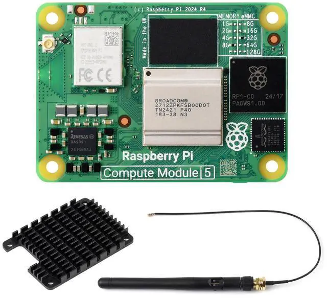 Main image of KEHIPI CM5 Pi Compute Module 5Comes with an Official Raspberry Pi CM5108032 (with Wireless, 8GB RAM, 32GB eMMC Flash), an Antenna Kit and a HEATSINK. (3 Items)