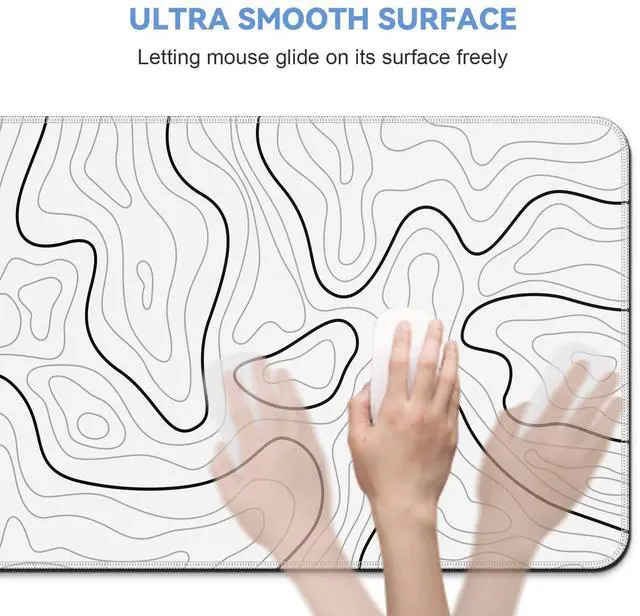 Alt view image 4 of 7 - KEHIPI Large Mouse Pad for Desk - Gaming Mouse Pad with Stitched Edges, Anti-Slip Base, Desk Mat Desk Pad for Keyboard and Mouse