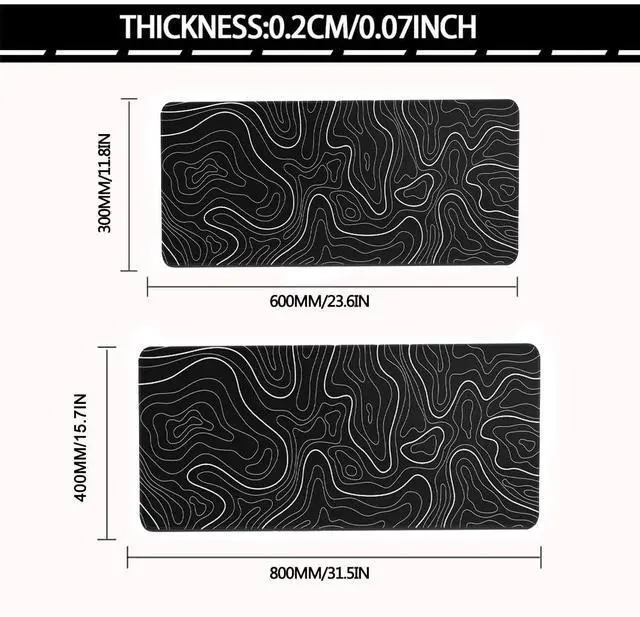 Alt view image 2 of 7 - KEHIPI Large Mouse Pad for Desk - Gaming Mouse Pad with Non-Slip Base Stitched Edges, Desk Mat Desk Pad for Keyboard and Mouse