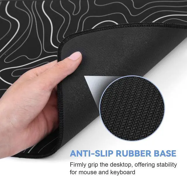 Alt view image 3 of 7 - KEHIPI Large Mouse Pad for Desk - Gaming Mouse Pad with Non-Slip Base Stitched Edges, Desk Mat Desk Pad for Keyboard and Mouse