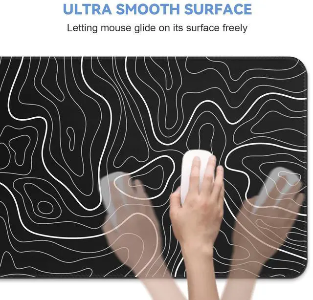 Alt view image 4 of 7 - KEHIPI Large Mouse Pad for Desk - Gaming Mouse Pad with Non-Slip Base Stitched Edges, Desk Mat Desk Pad for Keyboard and Mouse