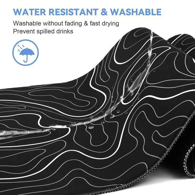 Alt view image 5 of 7 - KEHIPI Large Mouse Pad for Desk - Gaming Mouse Pad with Non-Slip Base Stitched Edges, Desk Mat Desk Pad for Keyboard and Mouse