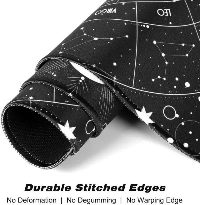 Alt view image 5 of 7 - KEHIPI Extended Gaming Mouse Pad, XXL Large Desk Pad 30 x 14 Inch, Big Computer Keyboard Mousepad, Waterproof Mouse Mat with Stitched Edges and Non-Slip Base for Women Office Gaming, Sun Moon