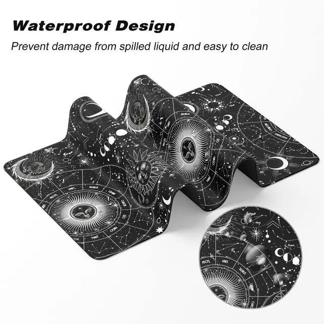 Alt view image 6 of 7 - KEHIPI Extended Gaming Mouse Pad, XXL Large Desk Pad 30 x 14 Inch, Big Computer Keyboard Mousepad, Waterproof Mouse Mat with Stitched Edges and Non-Slip Base for Women Office Gaming, Sun Moon