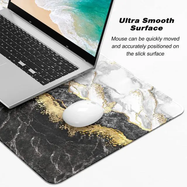 Alt view image 3 of 7 - KEHIPI Extended Gaming Mouse Pad, XXL Large Mouse Mat 30 x 14 Inch, Big Computer Keyboard Mousepad, Waterproof Desk Pad with Stitched Edges and Non-Slip Base for Office Gaming, Black Cracked Marble
