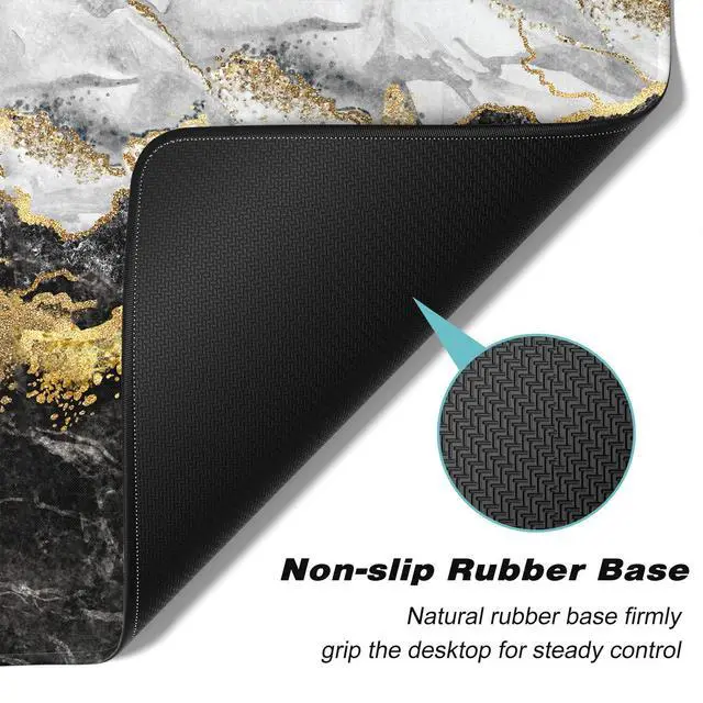 Alt view image 4 of 7 - KEHIPI Extended Gaming Mouse Pad, XXL Large Mouse Mat 30 x 14 Inch, Big Computer Keyboard Mousepad, Waterproof Desk Pad with Stitched Edges and Non-Slip Base for Office Gaming, Black Cracked Marble