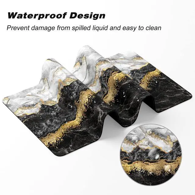 Alt view image 6 of 7 - KEHIPI Extended Gaming Mouse Pad, XXL Large Mouse Mat 30 x 14 Inch, Big Computer Keyboard Mousepad, Waterproof Desk Pad with Stitched Edges and Non-Slip Base for Office Gaming, Black Cracked Marble