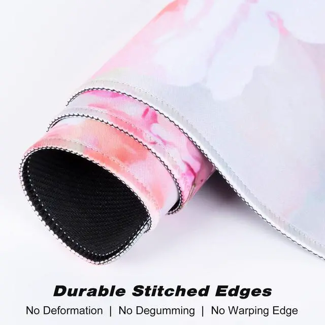 Alt view image 5 of 7 - KEHIPI Extended Gaming Mouse Pad, XXL Large Desk Pad 30 x 14 Inch, Big Computer Keyboard Mousepad, Waterproof Mouse Mat with Stitched Edges and Non-Slip Base for Women Office Gaming, Flower