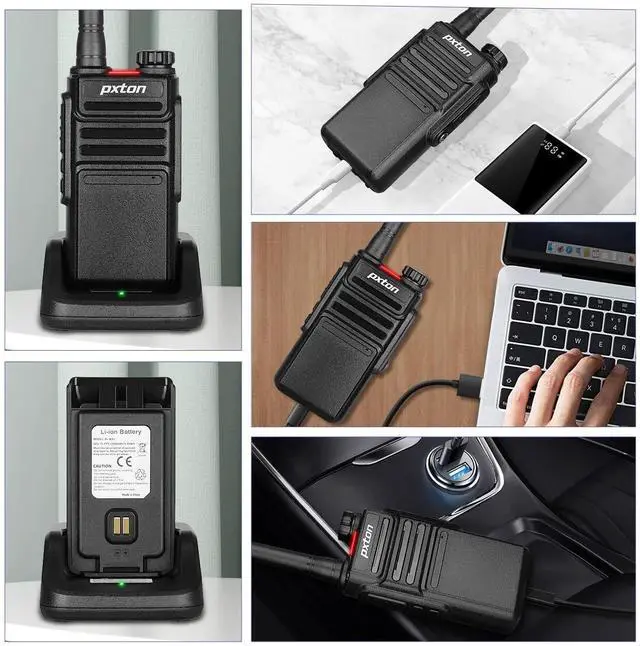 Alt view image 3 of 7 - KEHIPIWaterproof walkie talkies for Adults, Work,and Outdoor. walkie talkies Long Range with Headphones and Fast Charger DockHandheld Two Way radios Rechargeable NOAA walkie Talkie (10 Pack)