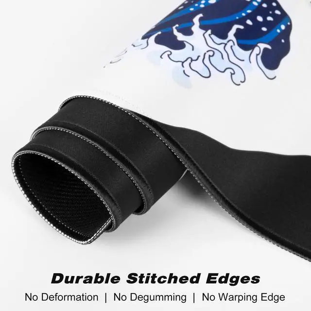 Alt view image 5 of 7 - KEHIPI Extended Gaming Mouse Pad, XXL Large Desk Pad 30 x 14 Inch, Big Computer Keyboard Mousepad, Waterproof Mouse Mat with Stitched Edges and Non-Slip Base for Women Office Gaming, Sea Waves
