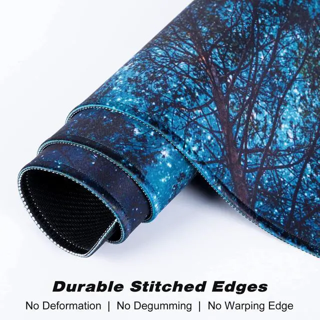 Alt view image 5 of 7 - KEHIPI Extended Gaming Mouse Pad, XXL Large Mouse Mat 30 x 14 Inch, Big Computer Keyboard Mousepad, Waterproof Desk Pad with Stitched Edges and Non-Slip Base for Women Office Gaming, Galaxy Tree