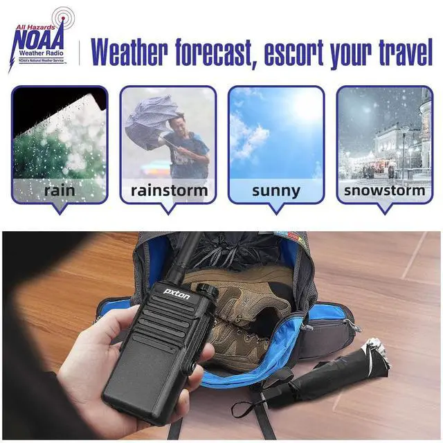 Alt view image 5 of 7 - KEHIPIWaterproof walkie talkies for Adults, Work,and Outdoor. walkie talkies Long Range with Headphones and Fast Charger DockHandheld Two Way radios Rechargeable NOAA walkie Talkie (10 Pack)