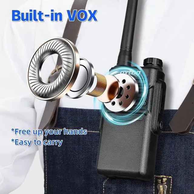 Alt view image 7 of 7 - KEHIPIWaterproof walkie talkies for Adults, Work,and Outdoor. walkie talkies Long Range with Headphones and Fast Charger DockHandheld Two Way radios Rechargeable NOAA walkie Talkie (10 Pack)