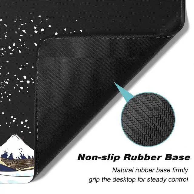 Alt view image 4 of 7 - KEHIPI Extended Gaming Mouse Pad, XXL Large Desk Pad 30 x 14 Inch, Big Computer Keyboard Mousepad, Waterproof Mouse Mat with Stitched Edges and Non-Slip Base for Women Office Gaming, Sea Waves