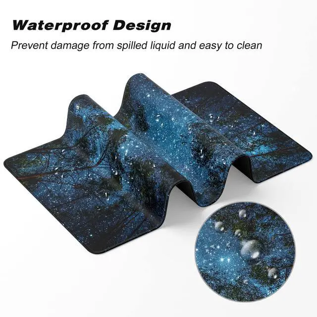 Alt view image 6 of 7 - KEHIPI Extended Gaming Mouse Pad, XXL Large Mouse Mat 30 x 14 Inch, Big Computer Keyboard Mousepad, Waterproof Desk Pad with Stitched Edges and Non-Slip Base for Women Office Gaming, Galaxy Tree