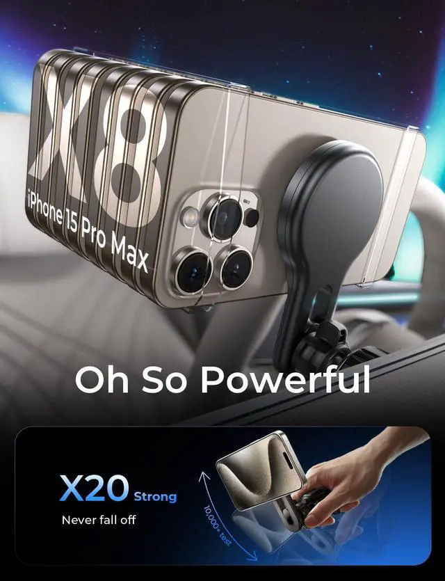 Alt view image 3 of 7 - KEHIPI for iPhone 17 MagSafe Car Mount Charger, [Safer & Faster] Vent Magnetic Wireless Car Charger, Car Vent Phone Mount Charger Fits iPhone 17 Pro Max Air 15 14 13, Samsung with MagSafe Case,Silver