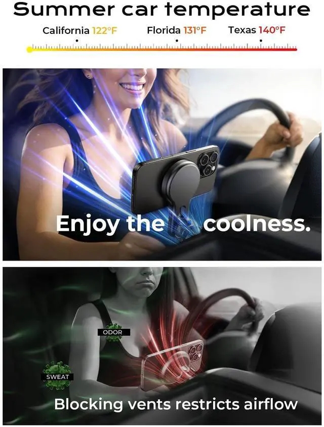 Alt view image 5 of 7 - KEHIPI for iPhone 17 MagSafe Car Mount Charger, [Safer & Faster] Vent Magnetic Wireless Car Charger, Car Vent Phone Mount Charger Fits iPhone 17 Pro Max Air 15 14 13, Samsung with MagSafe Case,Silver