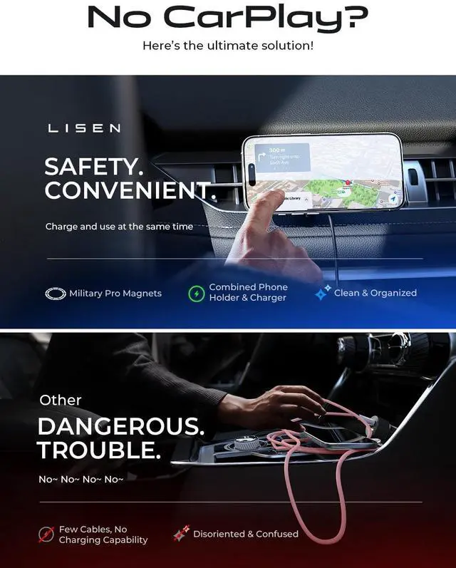 Alt view image 7 of 7 - KEHIPI for 15W MagSafe Car Mount Charger,Magnetic Wireless Car Charger for iPhone 17 Pro Max Accessories,Magnetic Phone Holder for iPhone 17 Air Pro Max Plus 16 15 14 13 12,Samsung S25/24 with MagSafe