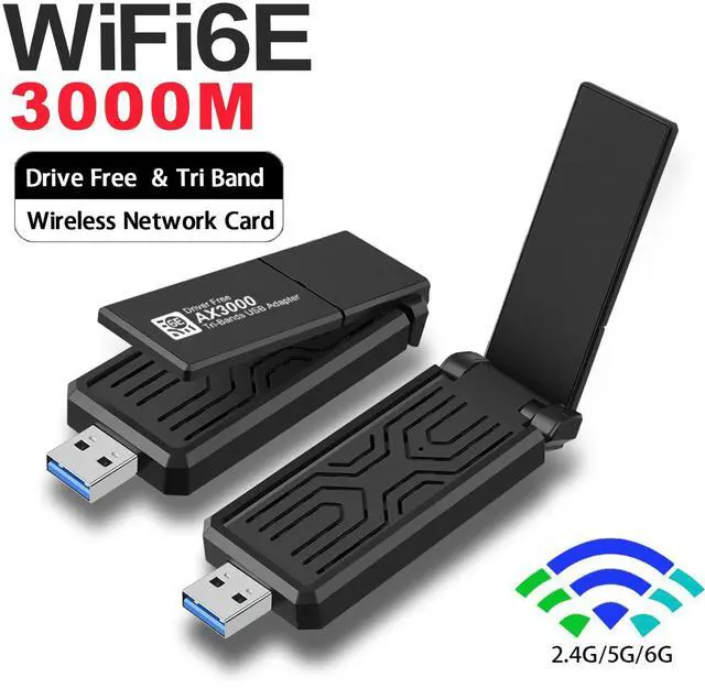 Alt view image 2 of 7 - KEHIPI Gaming WiFi Adapter for PC,6GHZ WiFi Adapter,USB WiFi Adapter,IEEE802.11AX,MU-MIMO Technologies,AXE3000 3Band(2.4+5.0+6.0G) Wireless Gigabit Speed Up to 5.3Gbps, New 6GHz,Supports Windows 11/10