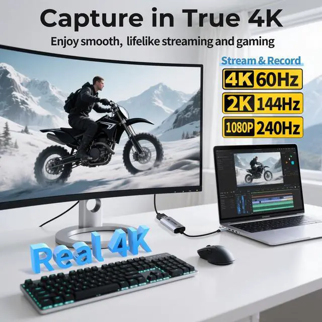 Alt view image 4 of 7 - KEHIPI  HDMI Capture Card 4K@60FPS, 1080P@240FPS USB 3.0 HDMI to USB A/C Video Capture Card for Streaming, Works with iPad, Switch 2/1, PS5/4, Xbox, Quest 3, Mac OS, Windows, Zoom, OBS, Camera