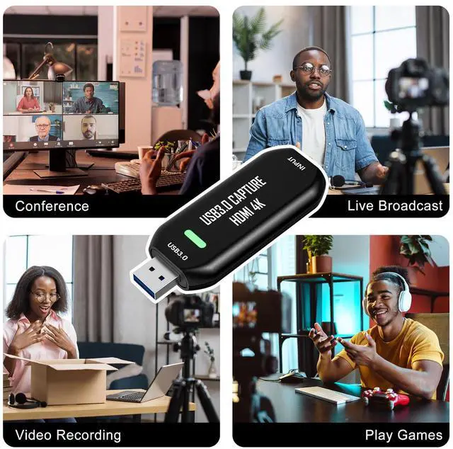 Alt view image 7 of 7 - KEHIPI Cam Link 4K External Camera Capture Card 2K50/1080p60 for Streaming and Recording via DSLR Camcorder Actioncam for Video Conferencing Live Streaming Gaming on OBS/Zoom